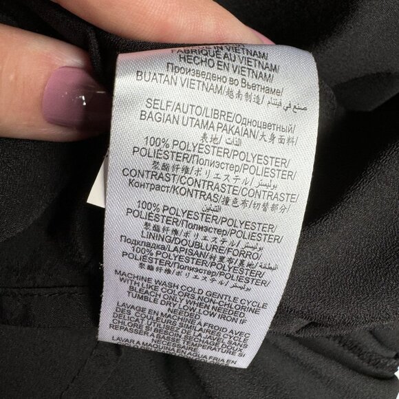 BCBGGeneration Womens Black White Long Sleeve Dress M Sheer Twee‎ Minimalist - Picture 5 of 8